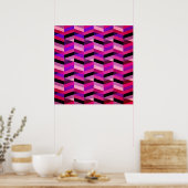 Abstract Chevron/Herringbone | Paars en Violet Poster (Keuken)