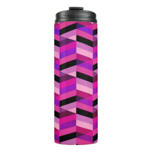 Abstract Chevron/Herringbone Paars en Violet Thermosbeker