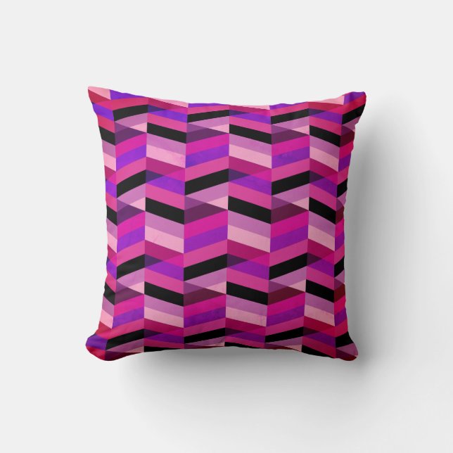 Abstract Chevron/Herringbone | Paars & Violet Kussen (Voorkant)