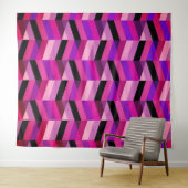 Abstract Chevron/Herringbone | Paars & Violet Wandkleed (In Situ (horizontaal))