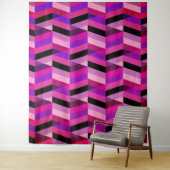 Abstract Chevron/Herringbone | Paars & Violet Wandkleed (In situ)