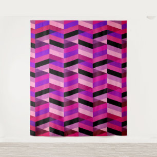 Abstract Chevron/Herringbone   Paars & Violet Wandkleed