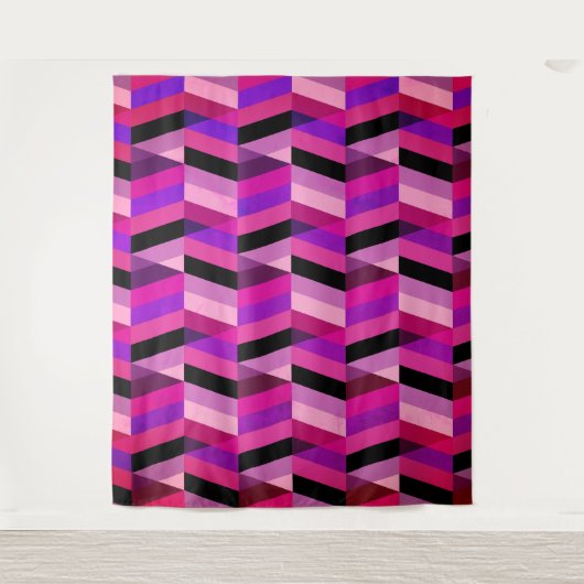 Abstract Chevron/Herringbone | Paars & Violet Wandkleed (Voorkant)