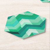 Abstract Chevron patroon in Groenen Kartonnen Onderzetters (Schuin)
