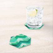 Abstract Chevron patroon in Groenen Kartonnen Onderzetters (Insitu)