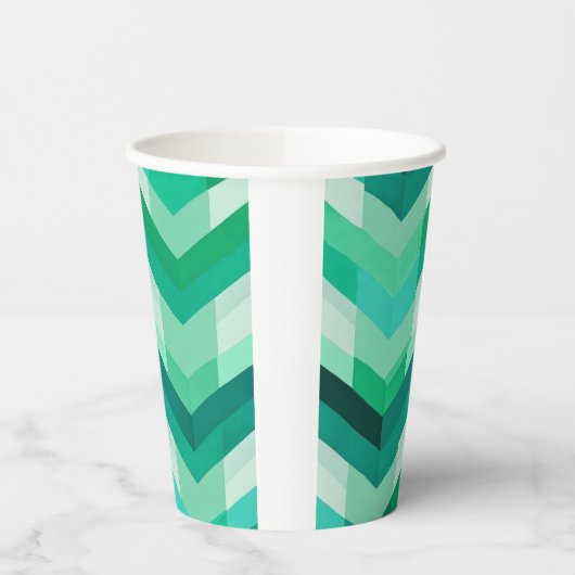 Abstract Chevron patroon in Groenen Papieren Bekers (Links)
