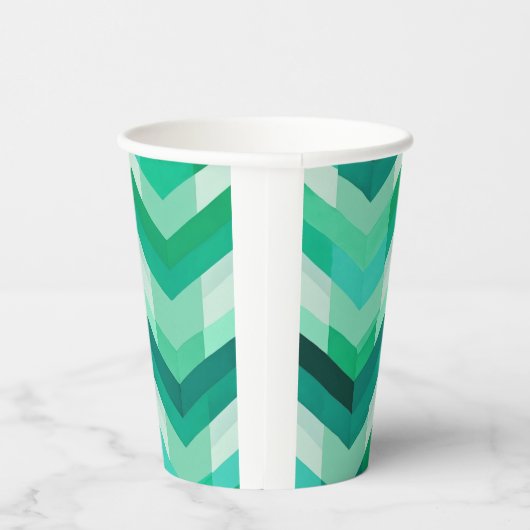 Abstract Chevron patroon in Groenen Papieren Bekers (Rechts)