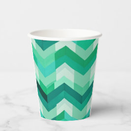 Abstract Chevron patroon in Groenen Papieren Bekers