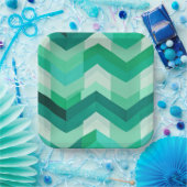 Abstract Chevron patroon in Groenen Papieren Bordje (Feest)