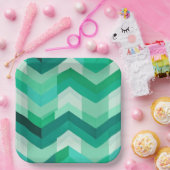 Abstract Chevron patroon in Groenen Papieren Bordje (Feest)