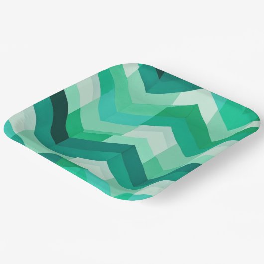 Abstract Chevron patroon in Groenen Papieren Bordje (Gebogen)