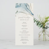 Abstract Chic Blue Gold Bachy Wedding Program Kaart (Staand voorkant)