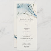 Abstract Chic Blue Gold Bachy Wedding Program Kaart (Voorkant / Achterkant)