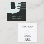 ABSTRACT CHIC CCERAMIC TEXTURE BLACK BLUE SPECKLER VIERKANTE VISITEKAARTJE (Voorkant / Achterkant)