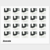 ABSTRACT CHIC CERAMIC TEXTURE BLACK WHITE GESPECKE VIERKANTE STICKER (Vel)