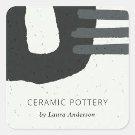 ABSTRACT CHIC CERAMIC TEXTURE BLACK WHITE GESPECKE VIERKANTE STICKER