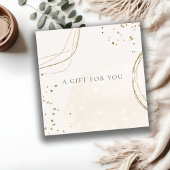 Abstract Chic Glitter Ivory Gold Gift Certificate Vierkante Visitekaartje