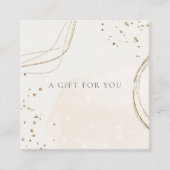 Abstract Chic Glitter Ivory Gold Gift Certificate Vierkante Visitekaartje (Voorkant)