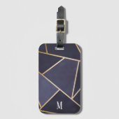 Abstract Chic Paars & Gold Monogram Bagagelabel (Voorkant (verticaal))