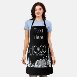 Abstract Chicago Design voeg tekst toe, Schort