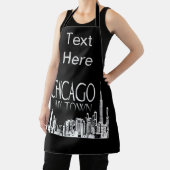 Abstract Chicago Design voeg tekst toe, Schort (Insitu)
