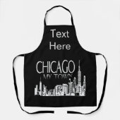 Abstract Chicago Design voeg tekst toe, Schort (Voorkant)