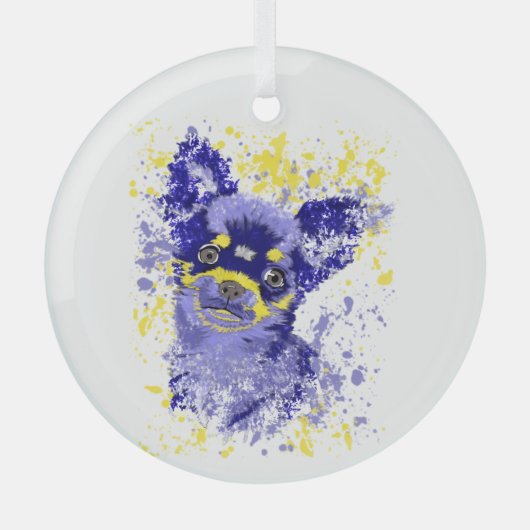 Abstract Chihuahua Glas Ornament (Voorkant)