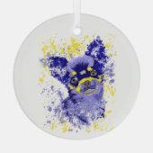 Abstract Chihuahua Glas Ornament (Achterkant)