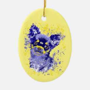 Abstract Chihuahua Keramisch Ornament