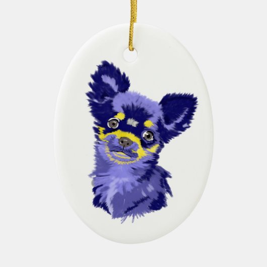Abstract Chihuahua Keramisch Ornament (Voorkant)