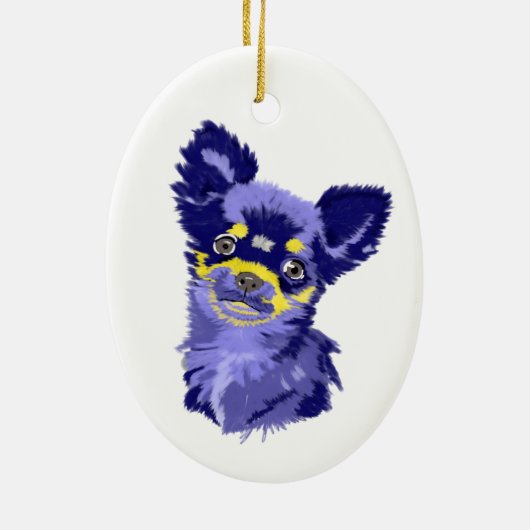 Abstract Chihuahua Keramisch Ornament (Achterkant)