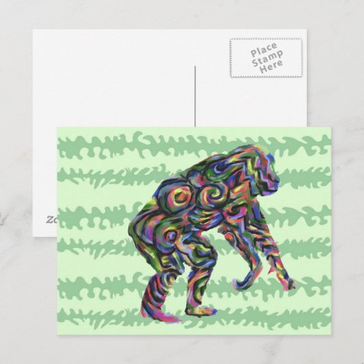 Abstract Chimpansee Art Briefkaart (Voorkant / Achterkant)