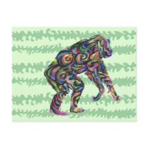 Abstract Chimpansee Art Briefkaart