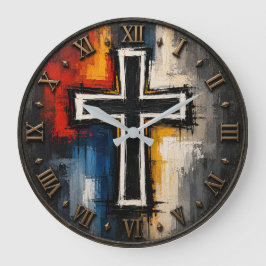 Abstract Christian Cross Modern Faith Art Grote Klok