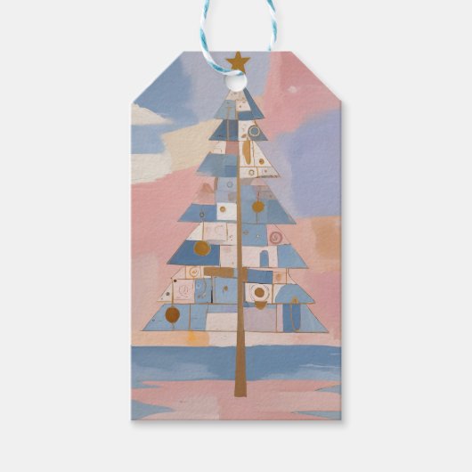 Abstract Christmas Geometry Cadeaulabel (Voorkant)