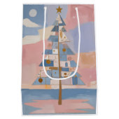 Abstract Christmas Geometry Medium Cadeauzakje (Achterkant)