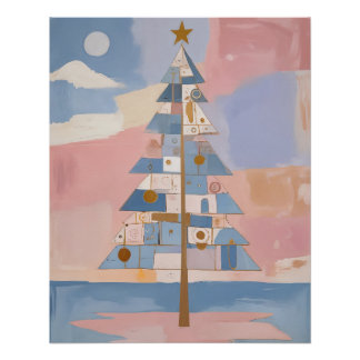 Abstract Christmas Geometry Perfect Poster