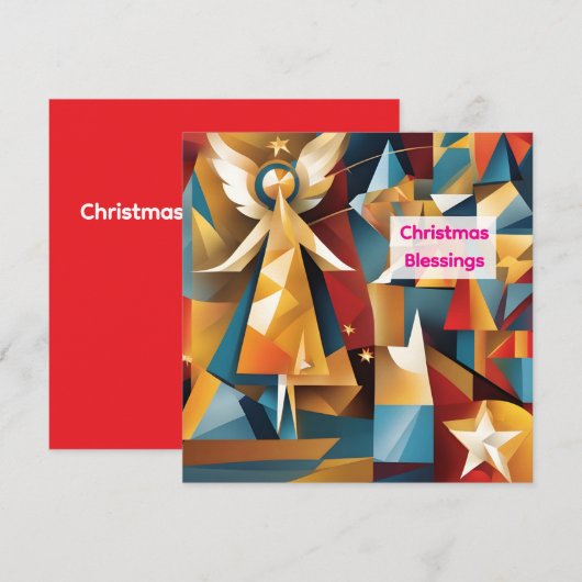 Abstract Christmas Holiday Angel Card Feestdagenkaart (Voorkant / Achterkant)