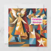 Abstract Christmas Holiday Angel Card Feestdagenkaart (Voorkant)
