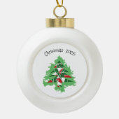 Abstract Christmas Tree Keramische Bal Ornament (Voorkant)
