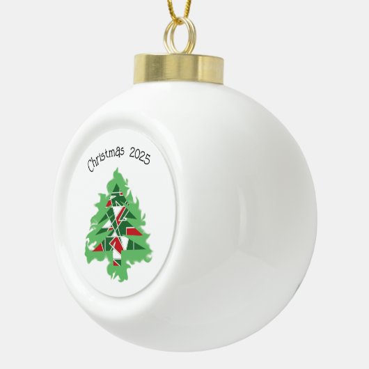 Abstract Christmas Tree Keramische Bal Ornament (Rechts)