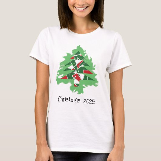 Abstract Christmas Tree T-shirt (Voorkant)