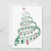 Abstract Christmas tree with musical notes Feestdagenkaart (Voorkant)