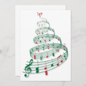 Abstract Christmas tree with musical notes Feestdagenkaart (Voorkant / Achterkant)