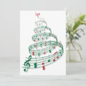 Abstract Christmas tree with musical notes Feestdagenkaart (Staand voorkant)
