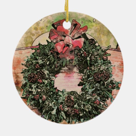 Abstract Christmas Wreath Ornament (Achterkant)