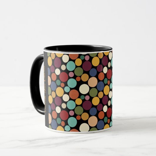 Abstract Circle Custom Message Gift Coffee Mug Mok (Voorkant links)