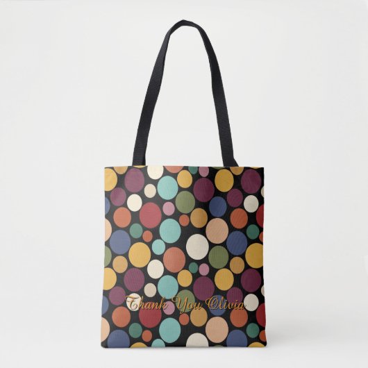 Abstract Circle Custom Message Gift Tote Bag (Voorkant)