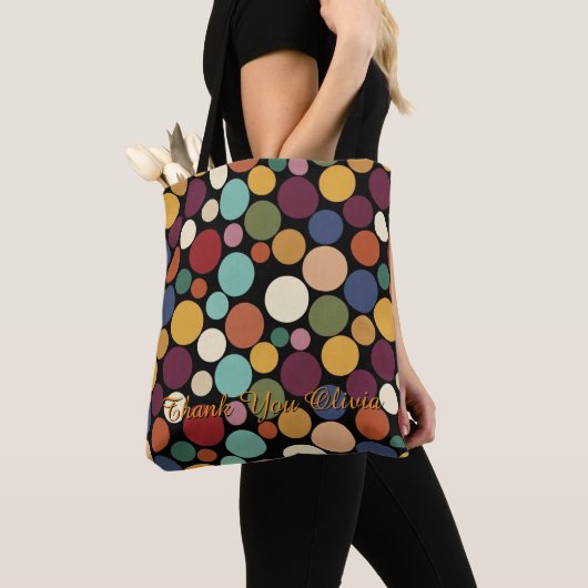 Abstract Circle Custom Message Gift Tote Bag (Dichtbij)