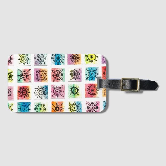 Abstract Circle Shapes Designs Illustration Bagagelabel (Voorkant (horizontaal))